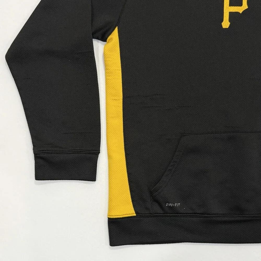 Vintage 90s Nike Pittsburgh Pirates Baseball Youth XL Hoodie Black Gold Pullover